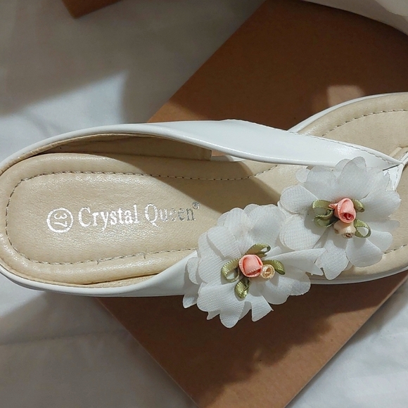 Crystal Queen Platform Wedges Flip Flops High Heels - Picture 4 of 6